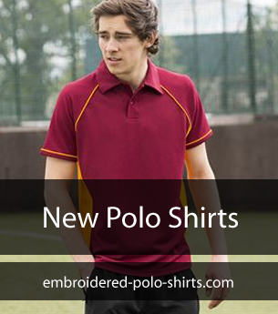 Personalised embroidered logo polo shirts custom work wear UK fruit loom  company